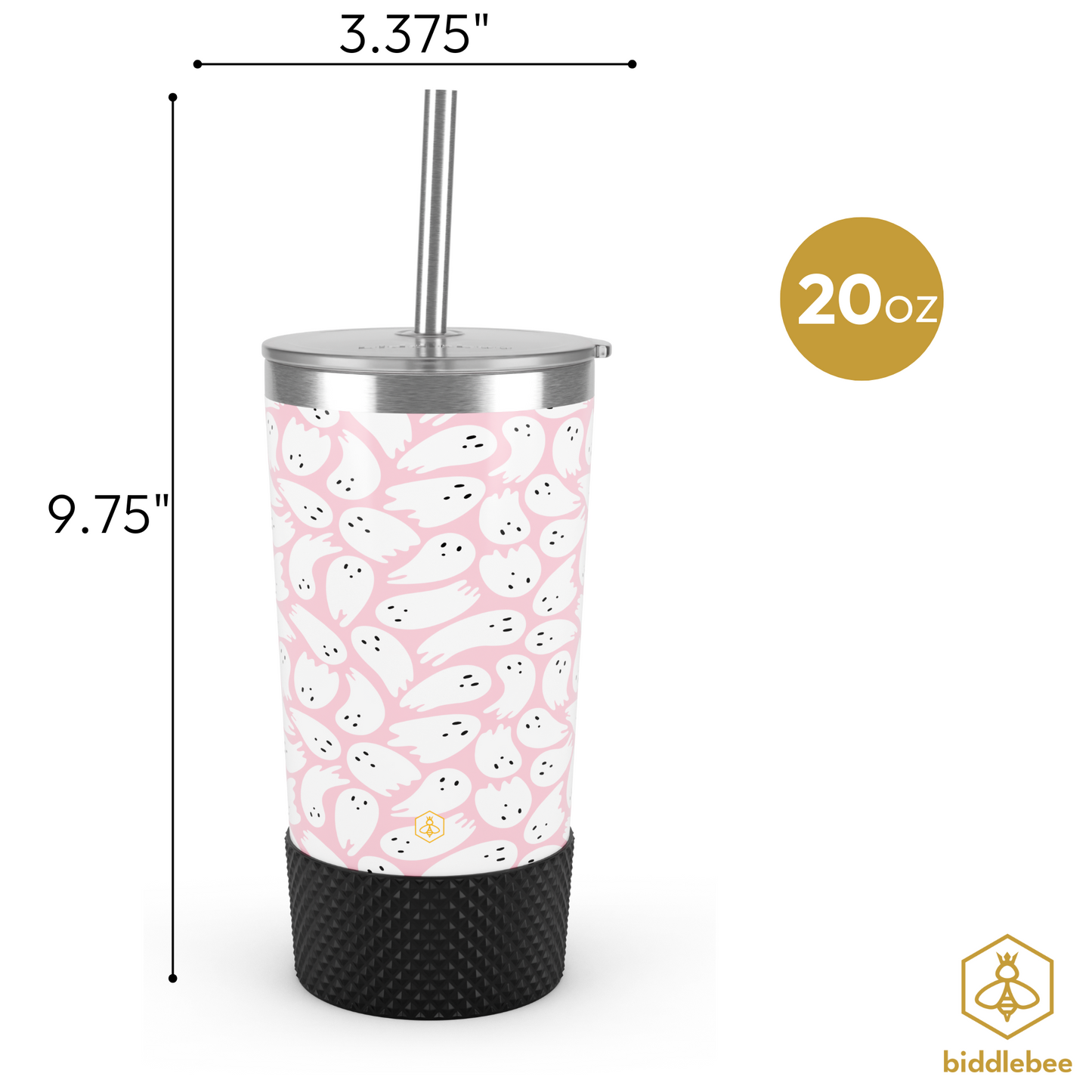 20oz Tumbler - Pink Ghosts