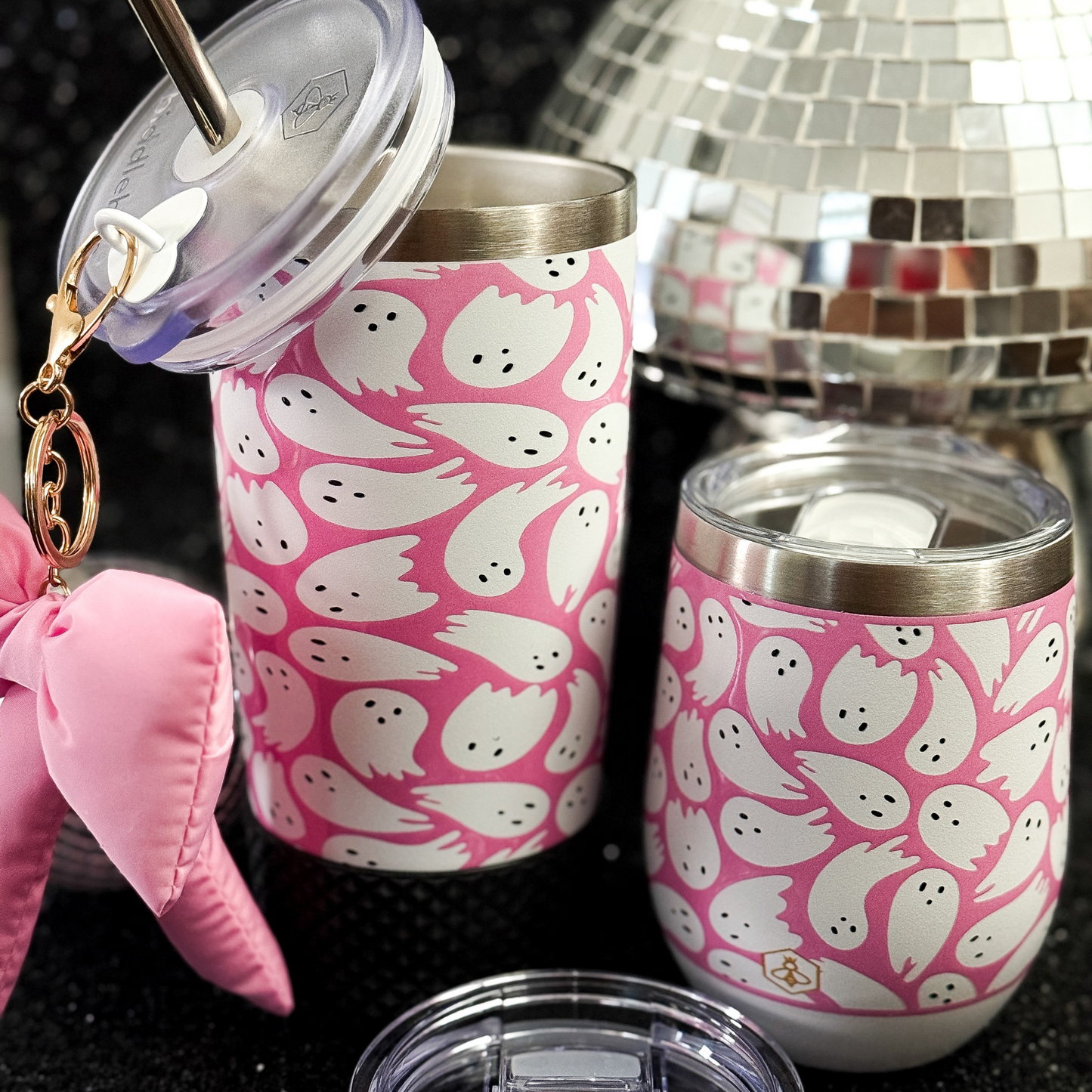 20oz Tumbler - Pink Ghosts