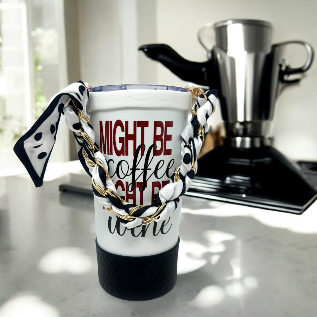 Tumbler Handle | Polka Dot Scarf