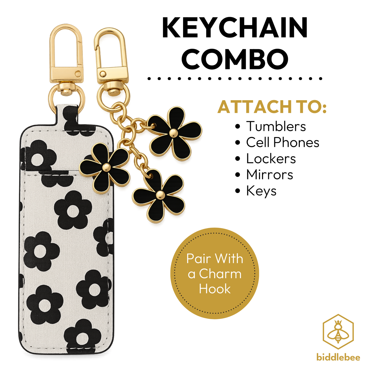 Tumbler Charm Set - Retro Flower Lip Balm Holder