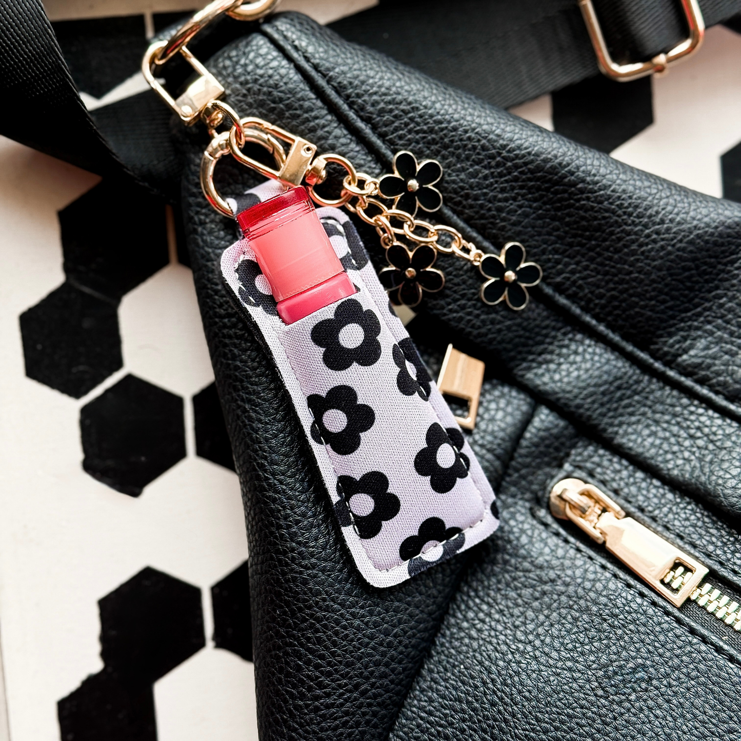 Tumbler Charm Set - Retro Flower Lip Balm Holder