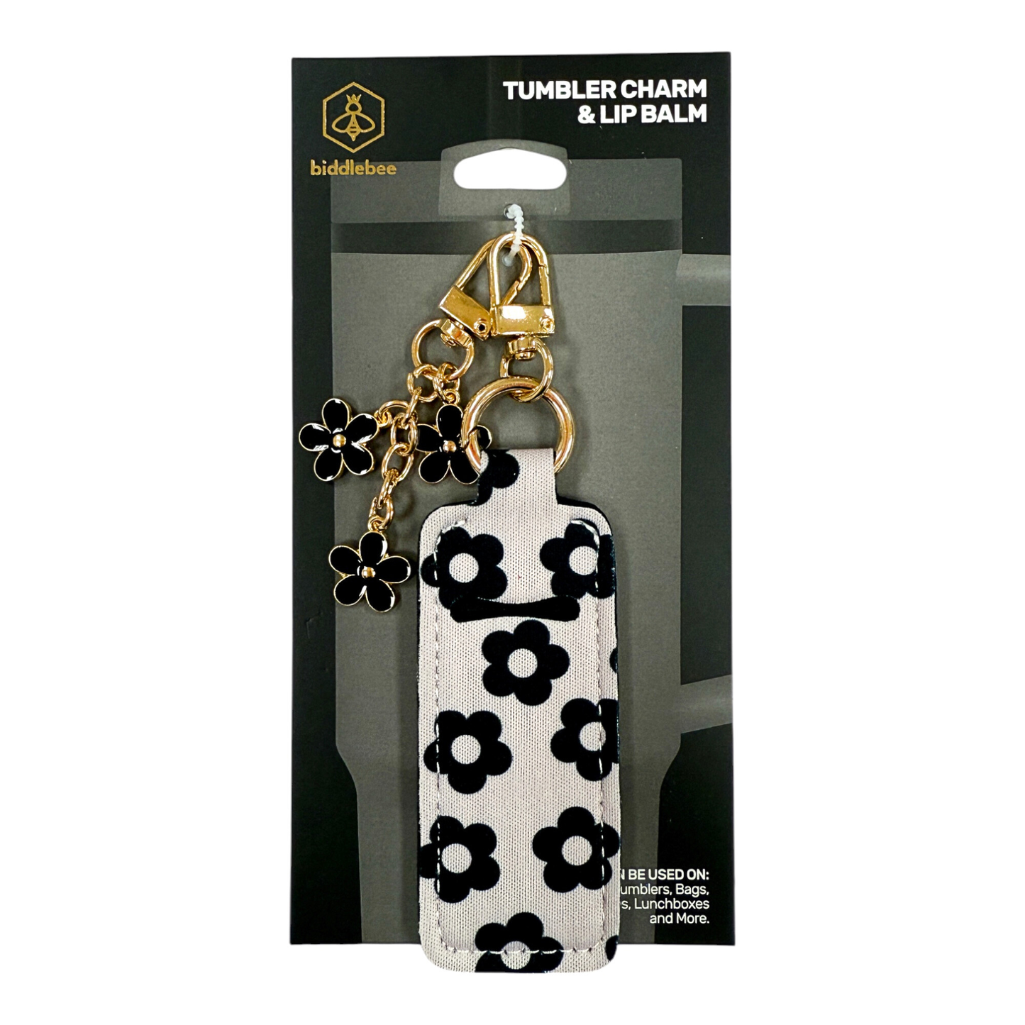Tumbler Charm Set - Retro Flower Lip Balm Holder