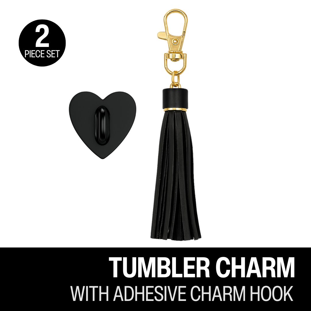 Tumbler Charm Set - Black Tassel