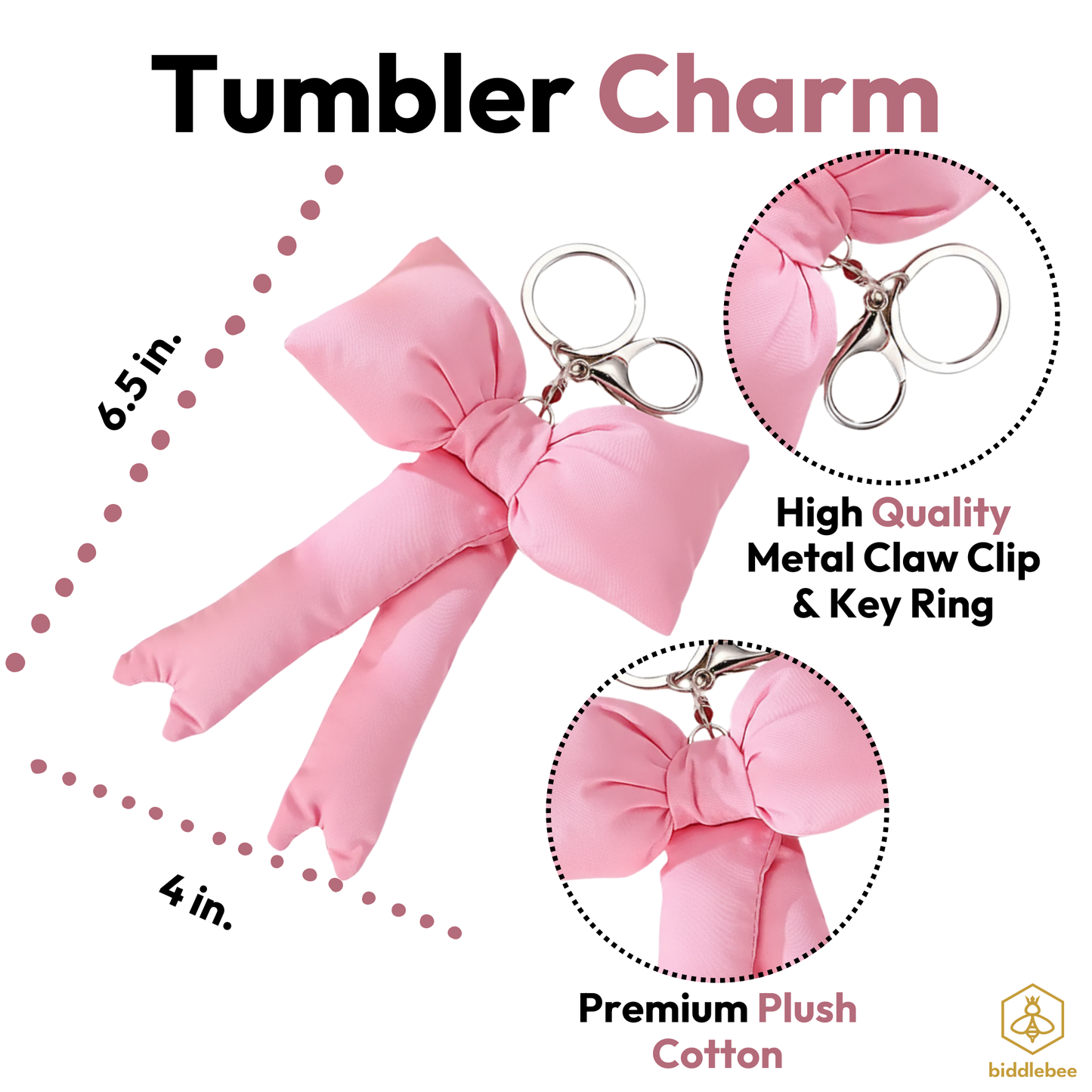 Pink Puff Bow Charm