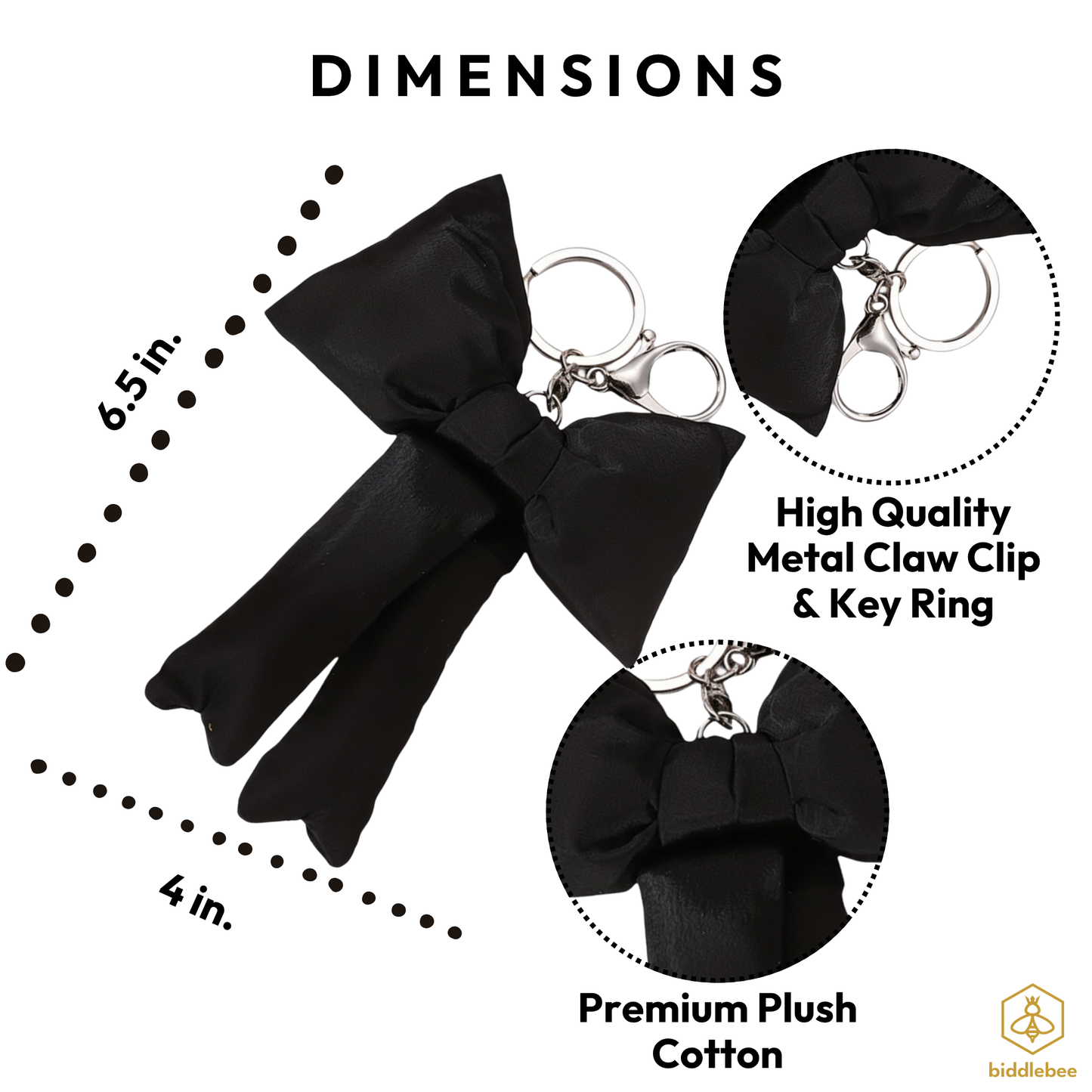 Black Puff Bow Charm