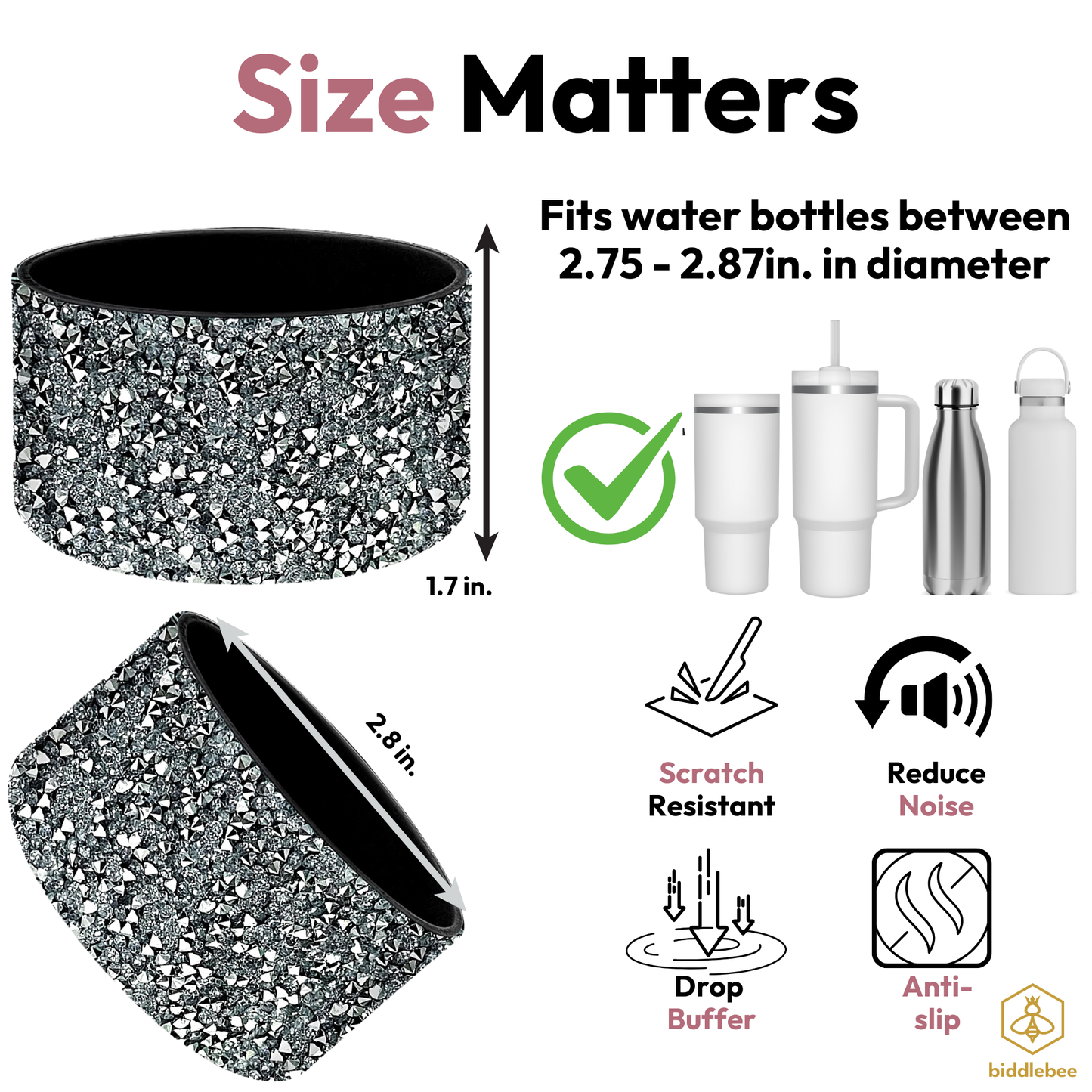 Silicone Boot | Silver Sparkle 20-Pack