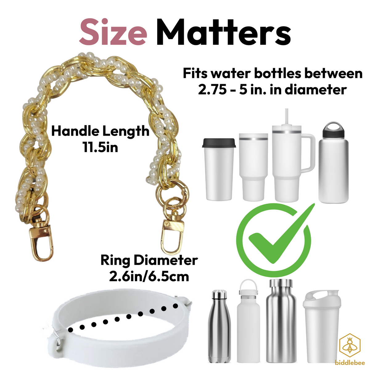Tumbler Handle - Posh Pearl