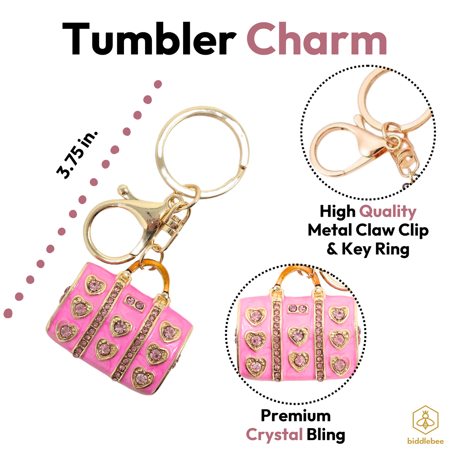 Pink Enamel Purse Charm