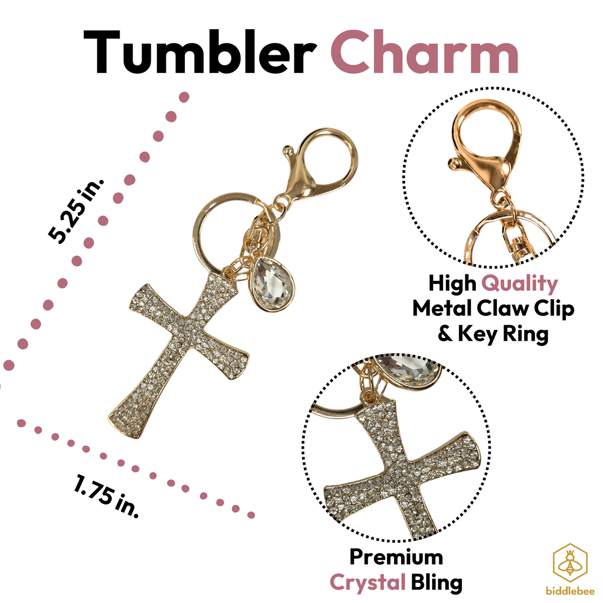 Crystal Cross Charm | 20-Pack