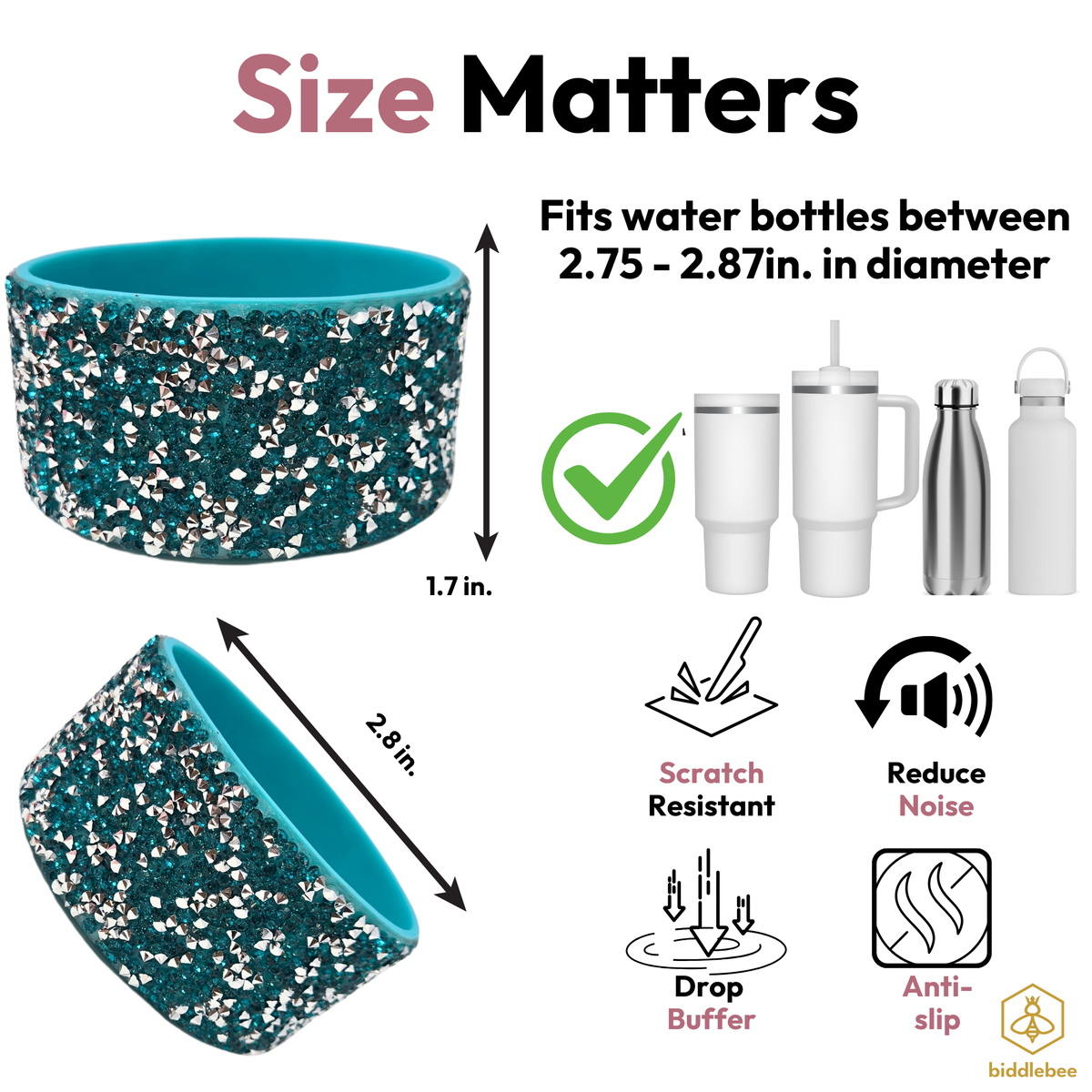 Silicone Boot | Teal Sparkle 20-Pack