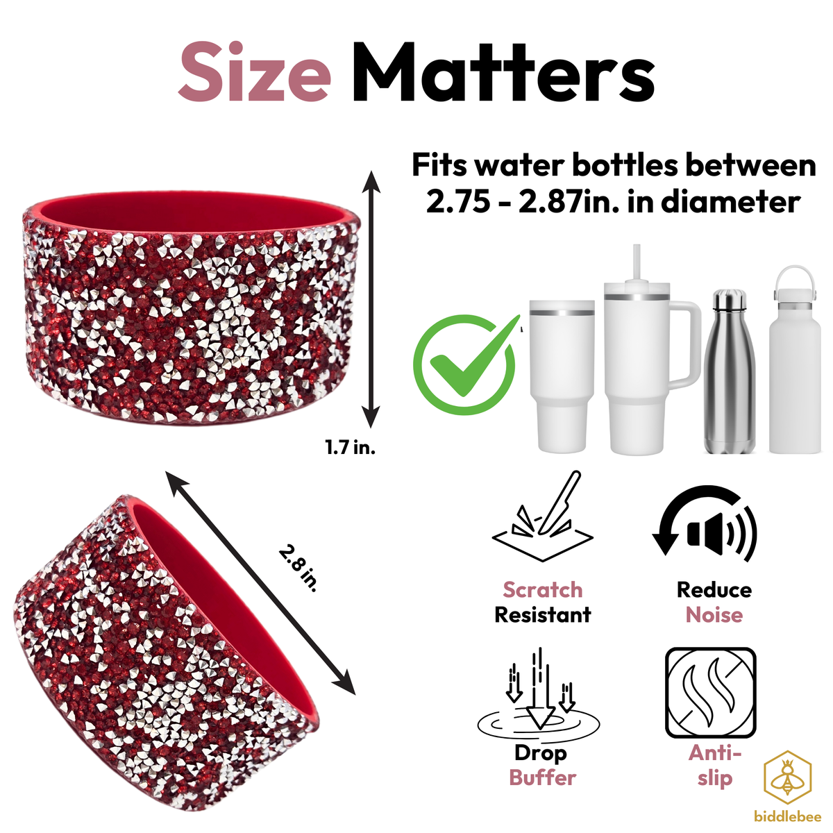 Silicone Boot | Red Sparkle 20-Pack