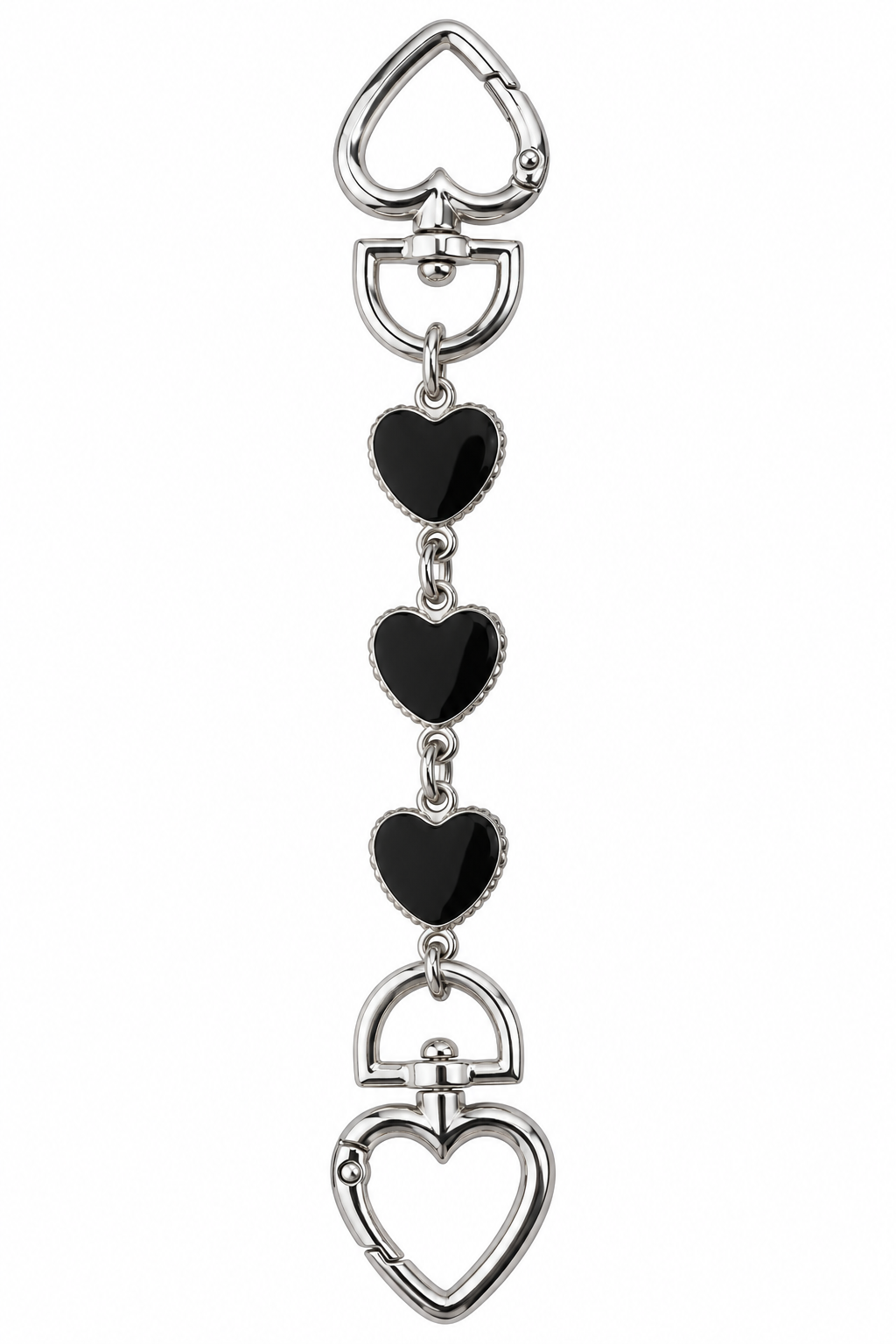 Purse Extender Chain | Black Hearts | 6.25"
