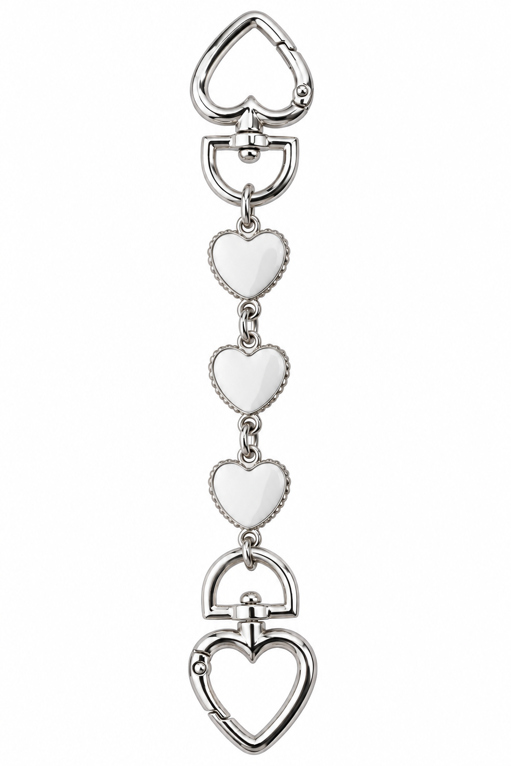 Purse Extender Chain | White Hearts | 6.25"
