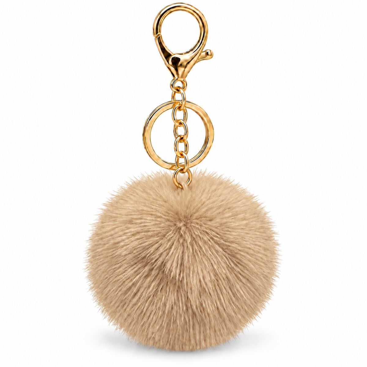Faux Rabbit Fur Charm | Tan