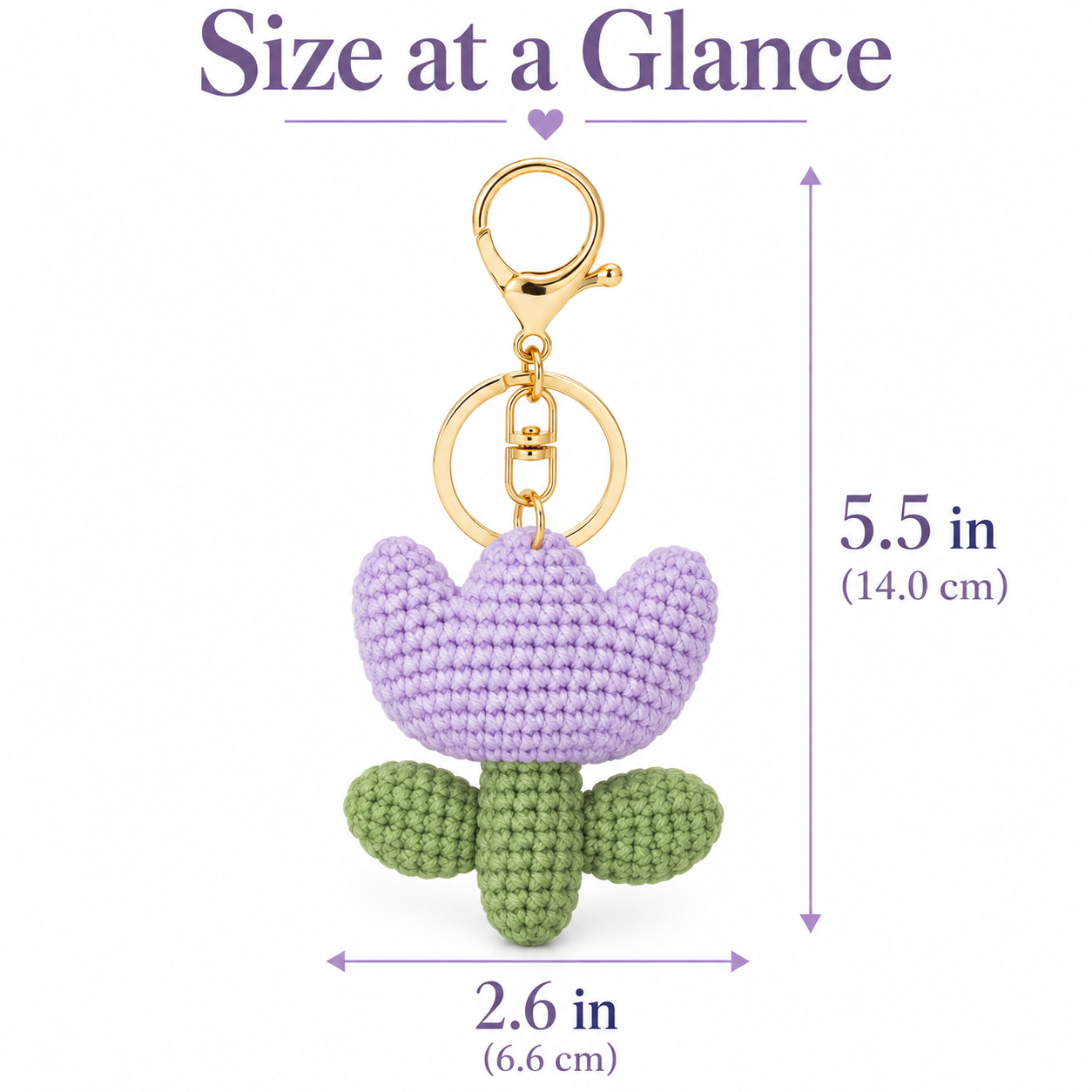 Knitted Purple Tulip Charm