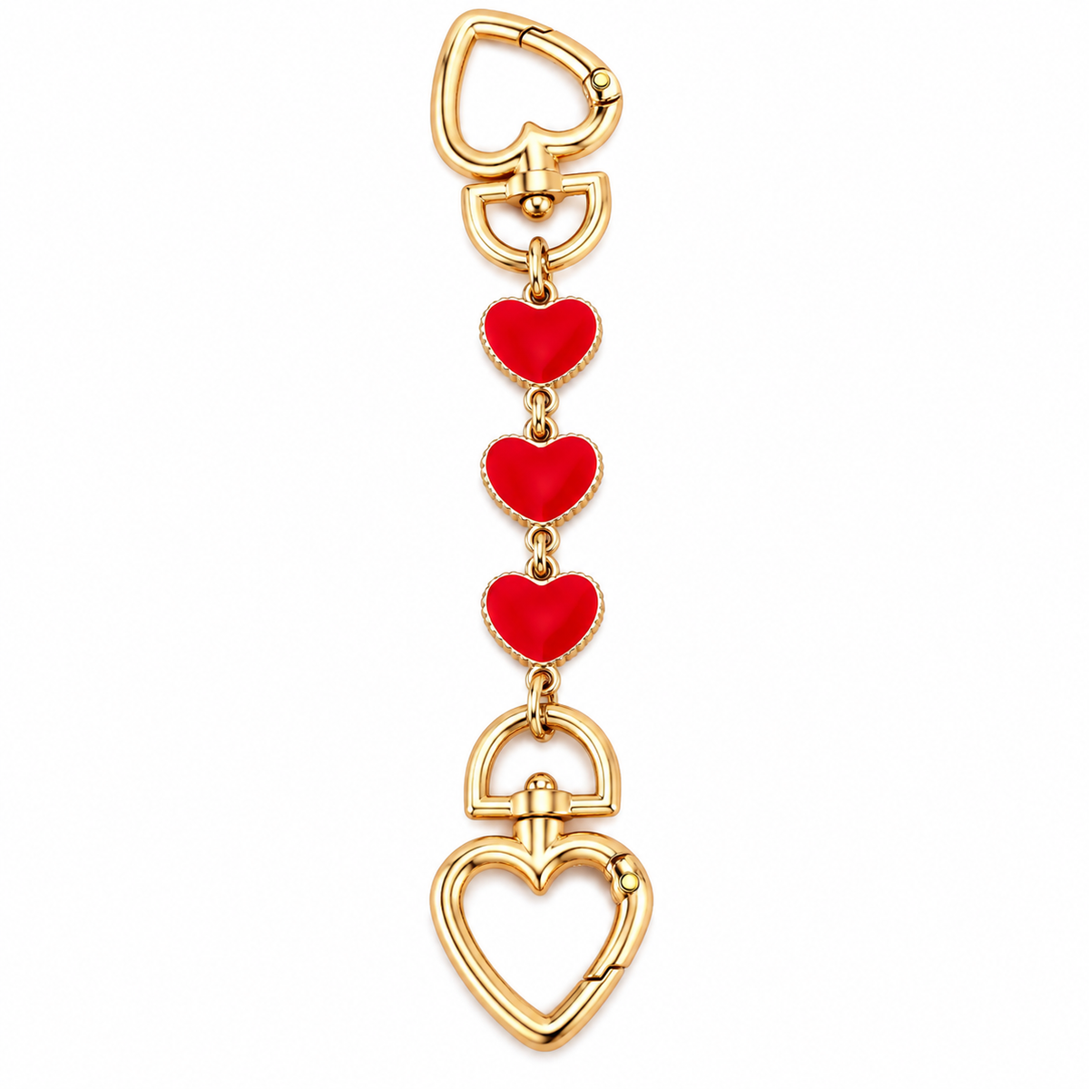 Purse Extender Chain | Red Hearts | 6.5"