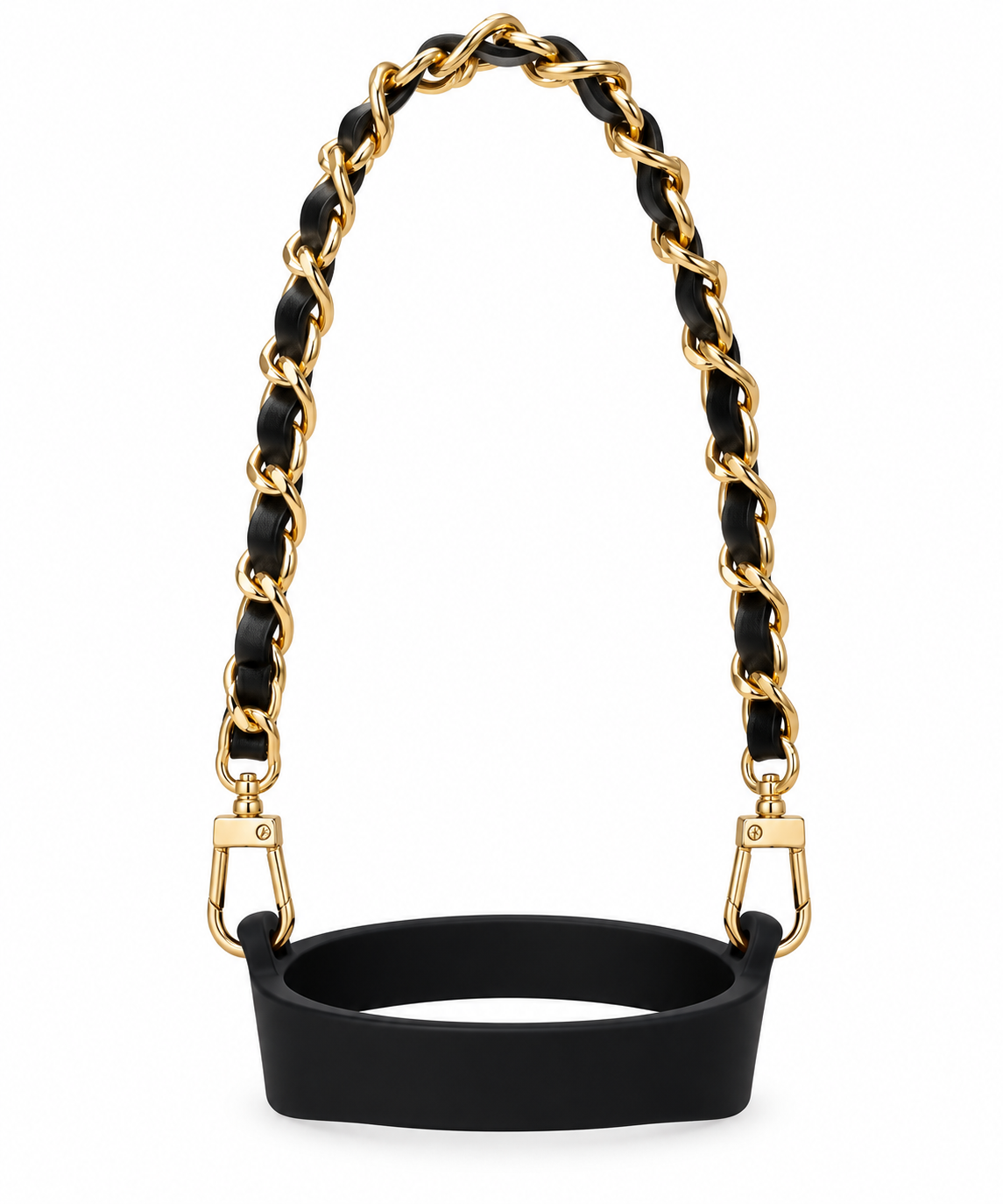 Tumbler Handle | Black & Gold Chain