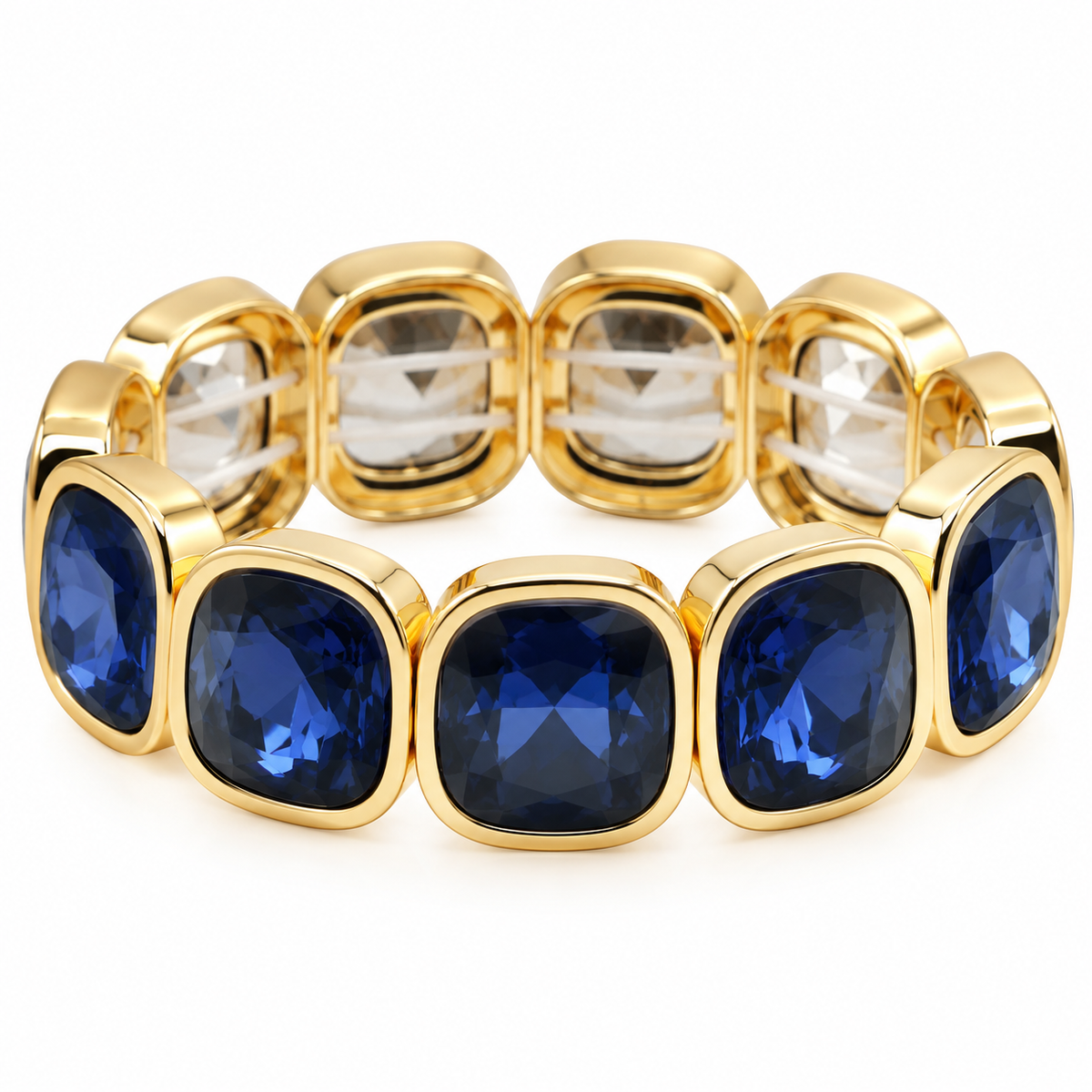 Gemstone Stretch Bracelet | Navy