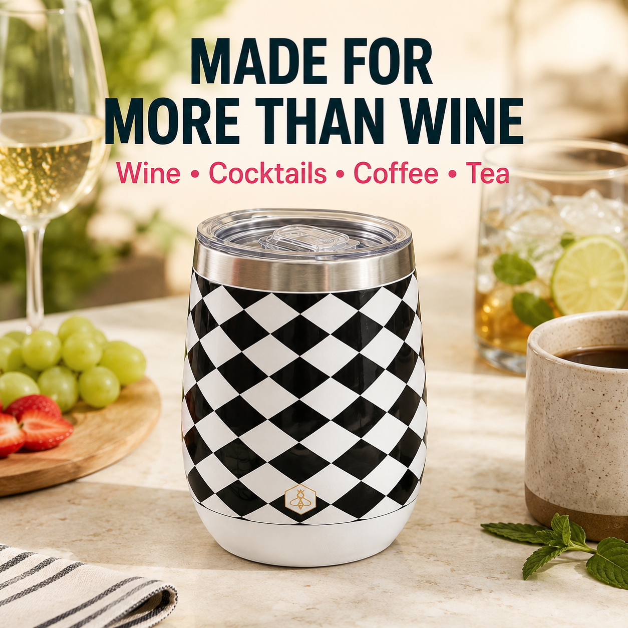 Wine Tumbler 3-Pack | Black & White