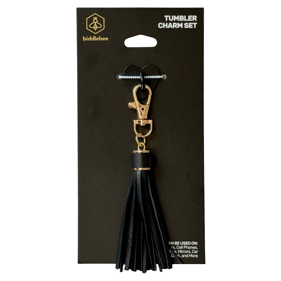 Tumbler Charm Set - Black Tassel