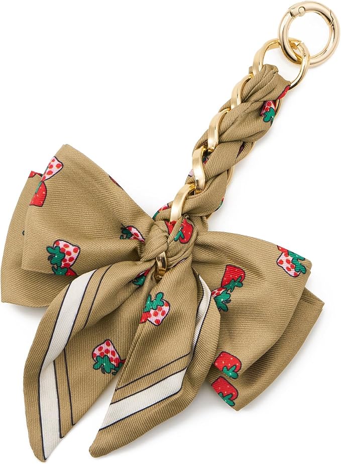 Purse Extender Chain | Tan Strawberries | 6"