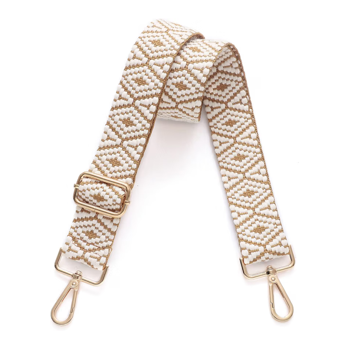 Adjustable Purse Shoulder Strap | Gold Jacquard | 28-52"