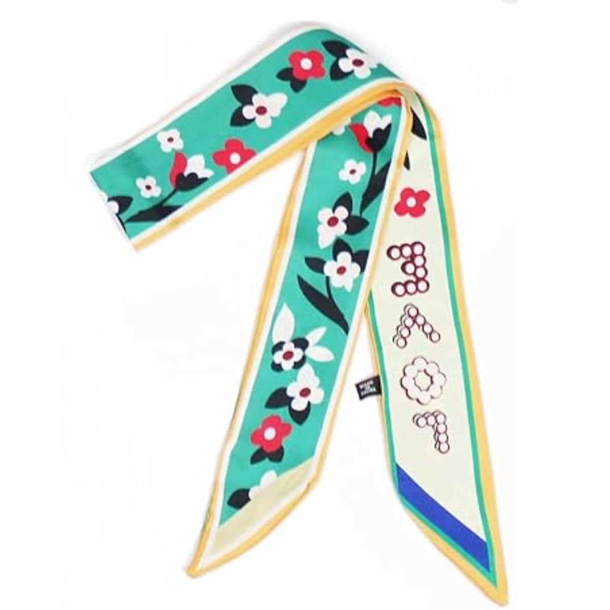 Purse Scarf | Teal Flowers | 35"