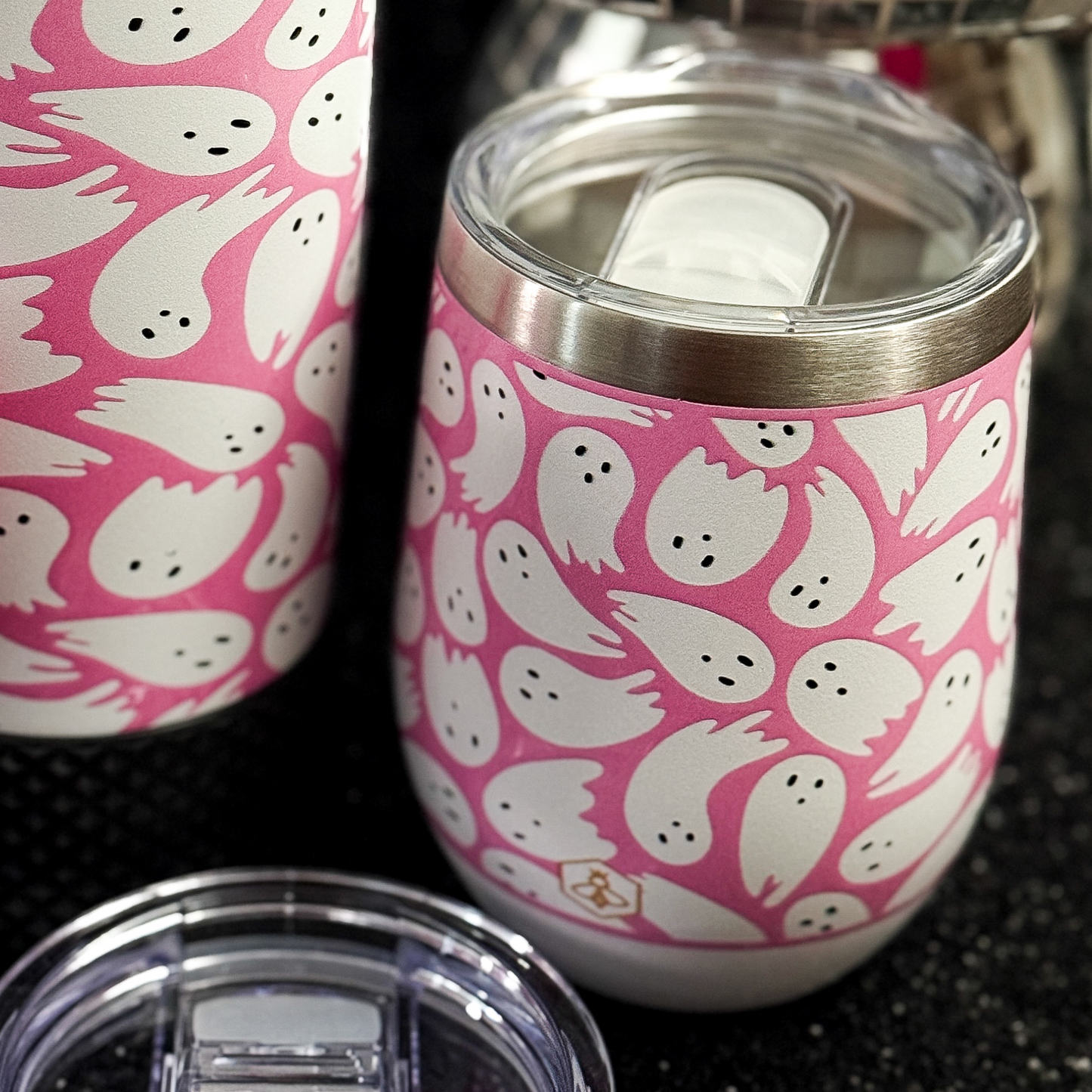 Pink Ghosts Wine Tumbler