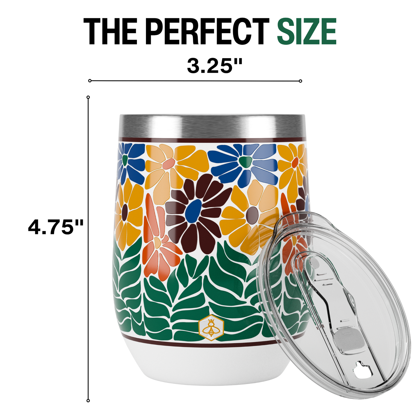 Wine Tumbler - Retro Floral Faith