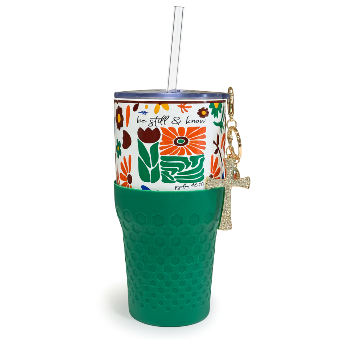 30oz Tumbler - Retro Floral Faith