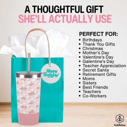 20oz Tumbler - Pink Roses