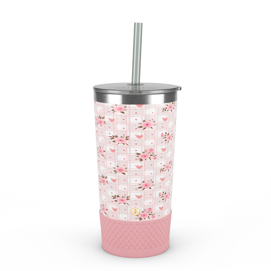 20oz Tumbler - Pink Roses