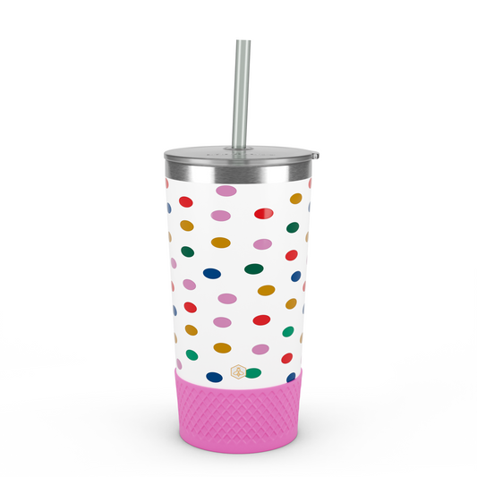 20oz Tumbler - Happy Dots