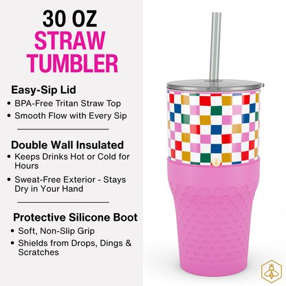 30oz Tumbler - Happy Check