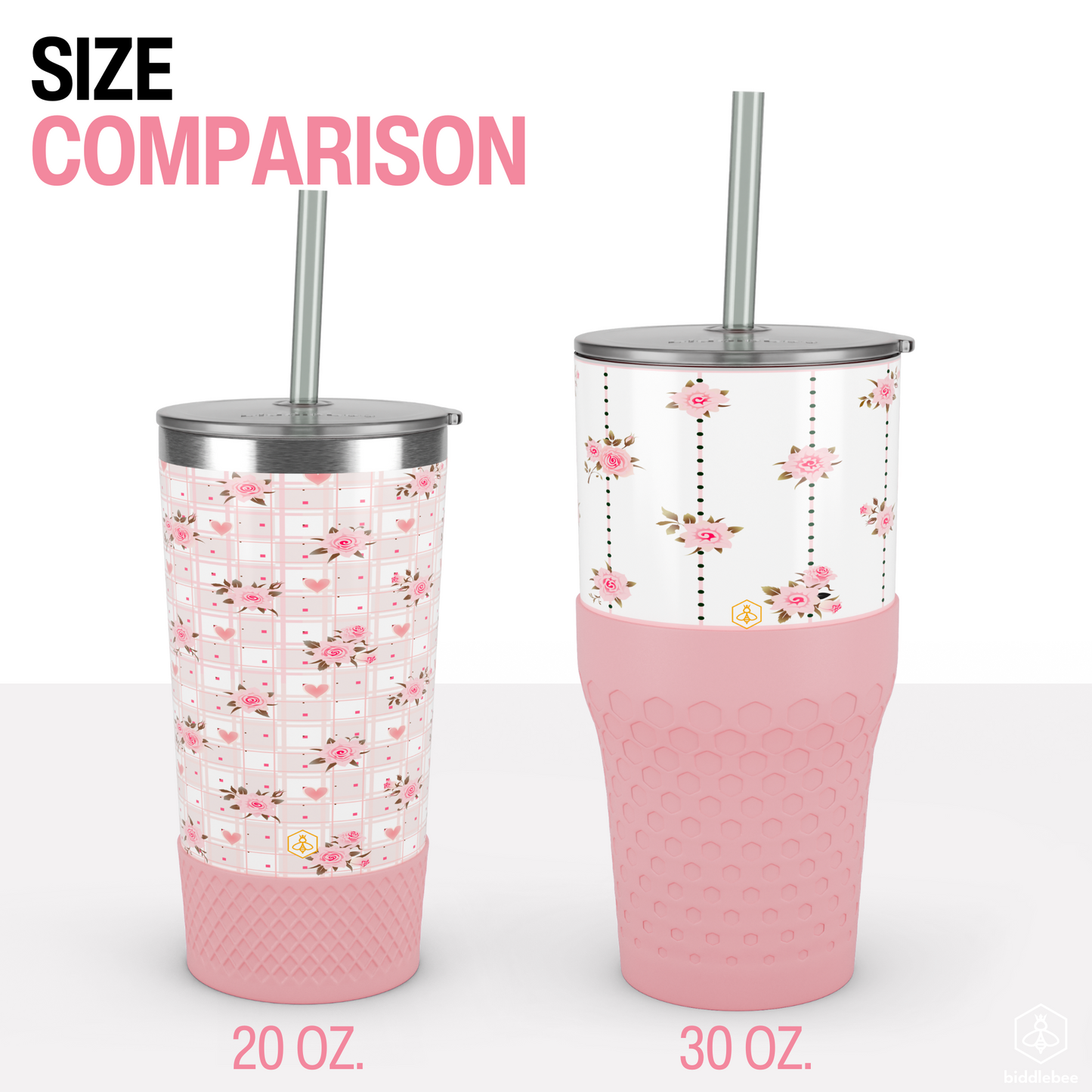 20oz Tumbler - Pink Roses
