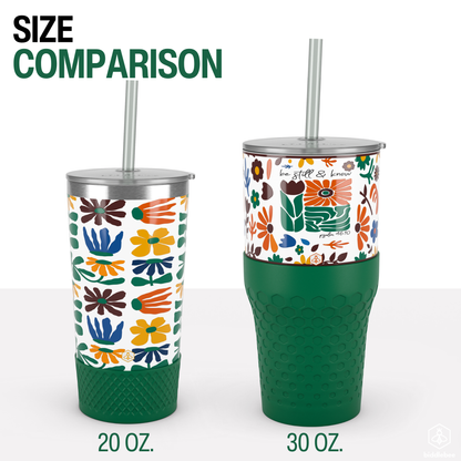 30oz Tumbler - Retro Floral Faith