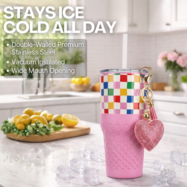 30oz Charm Tumbler - Happy Check