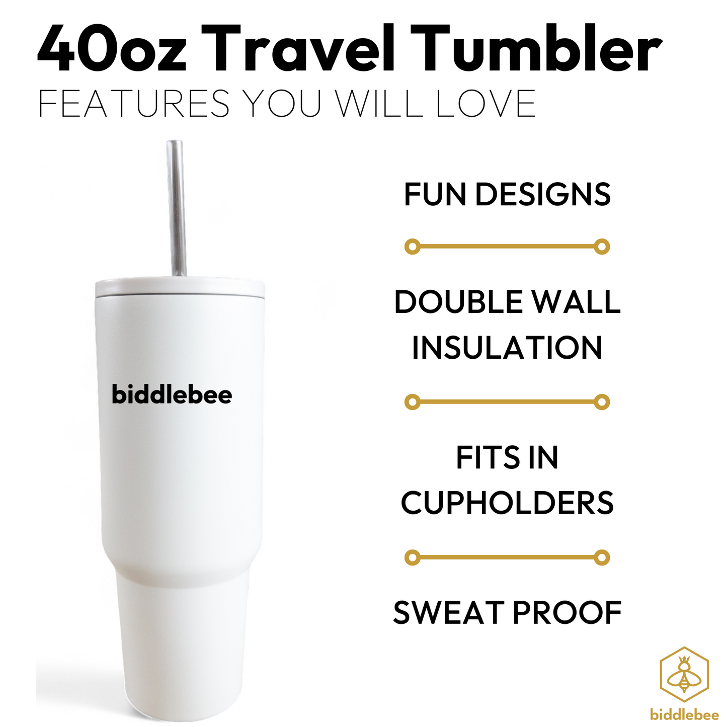 Pickleball Love 40oz Straw Tumbler