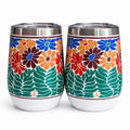 Retro Floral Wine Tumbler 2-Pack