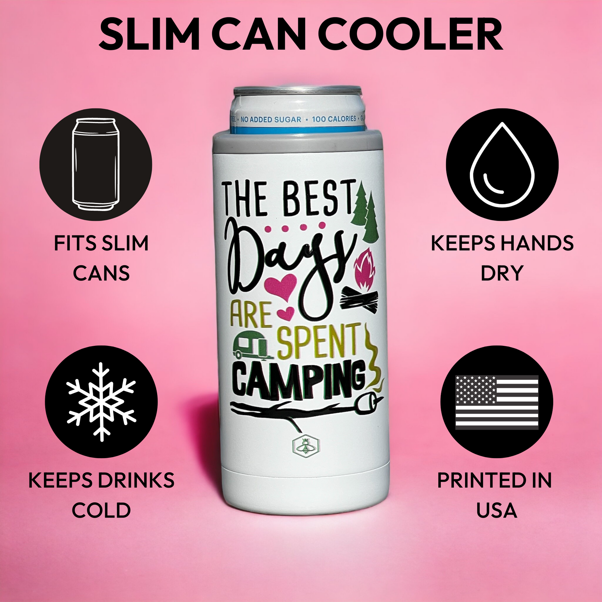 Slim Can Cooler (12oz)  Stainless Steel Slim Can Cooler – Biddlebee
