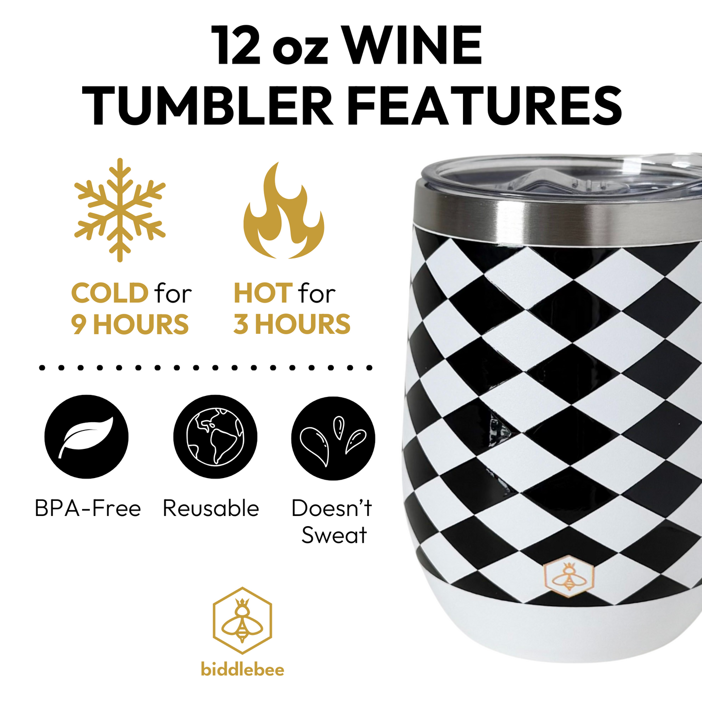 Wine Tumbler | Black & White