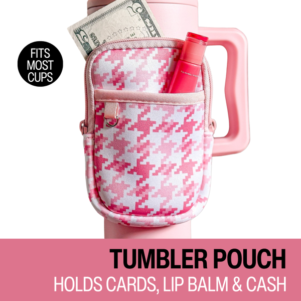 Tumbler Pouch - Pink Plaid