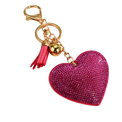 Hot Pink Bling Heart Charm