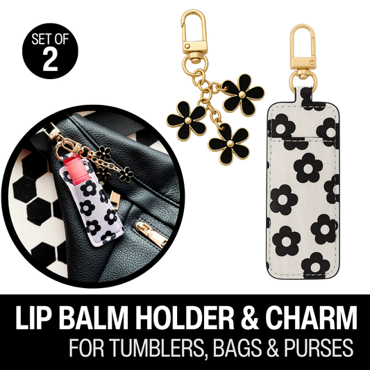Tumbler Charm Set - Retro Flower Lip Balm Holder
