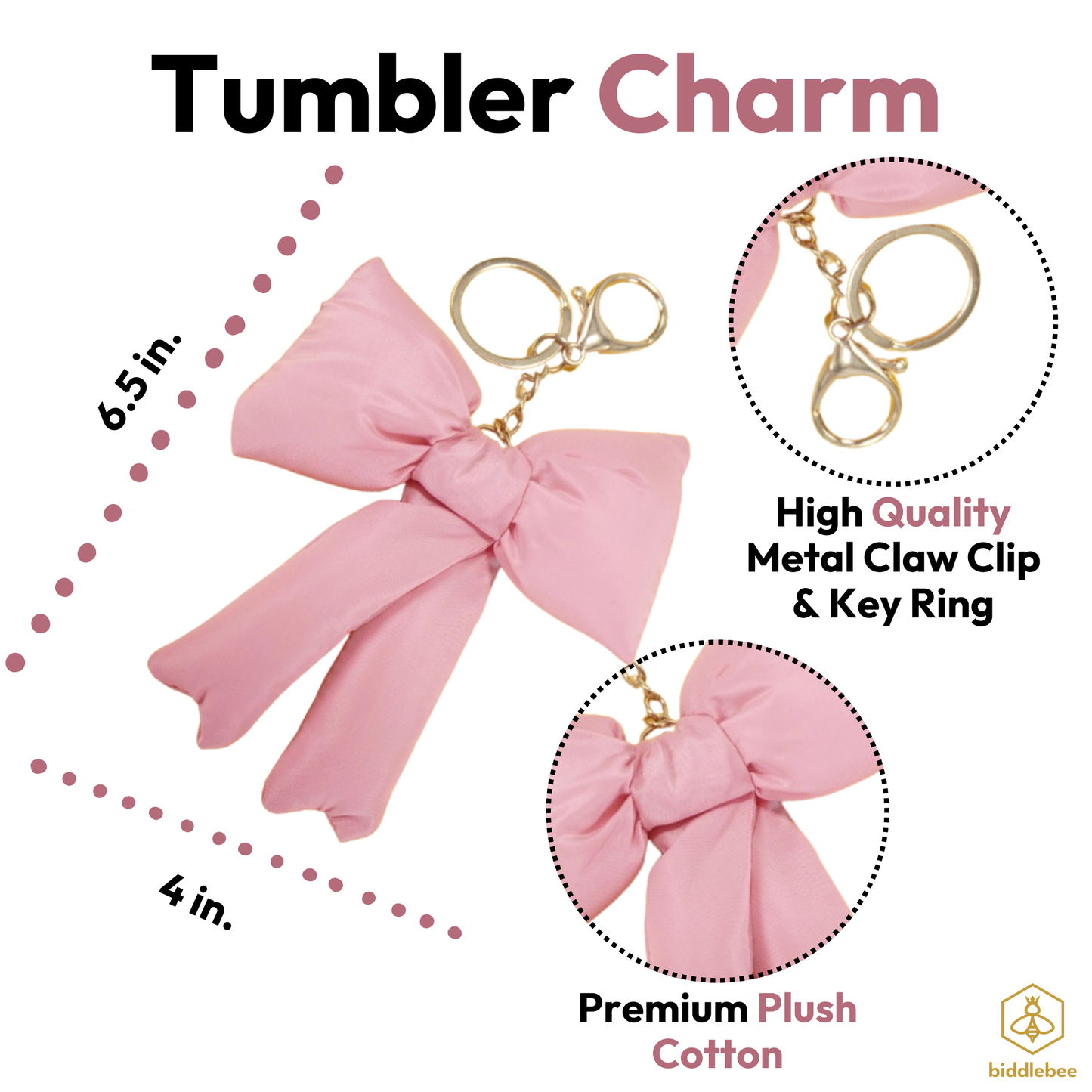 Pink Puff Bow Charm