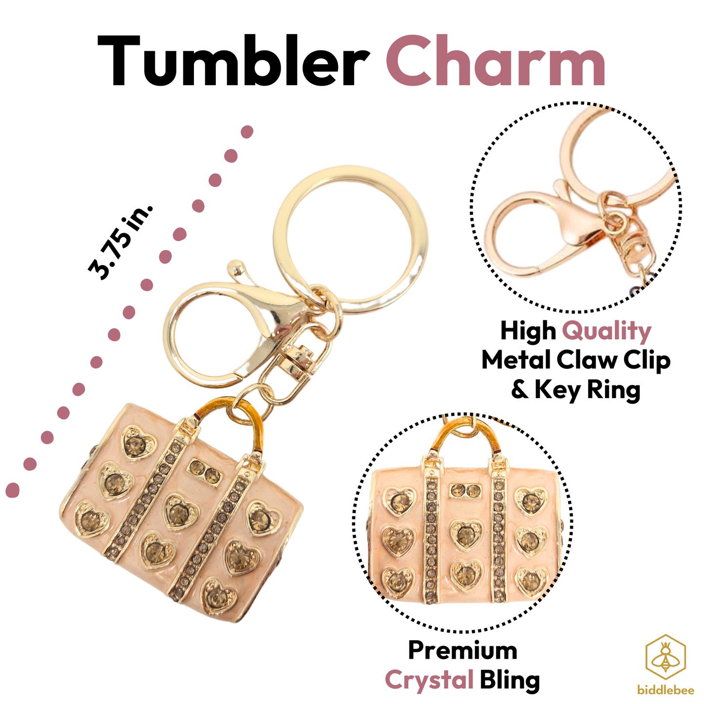Gold Enamel Purse Charm