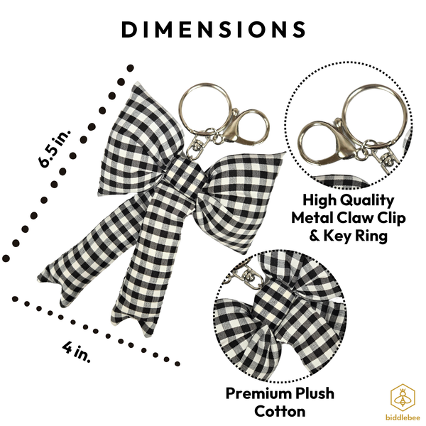 Black & White Check Puff Bow Charm