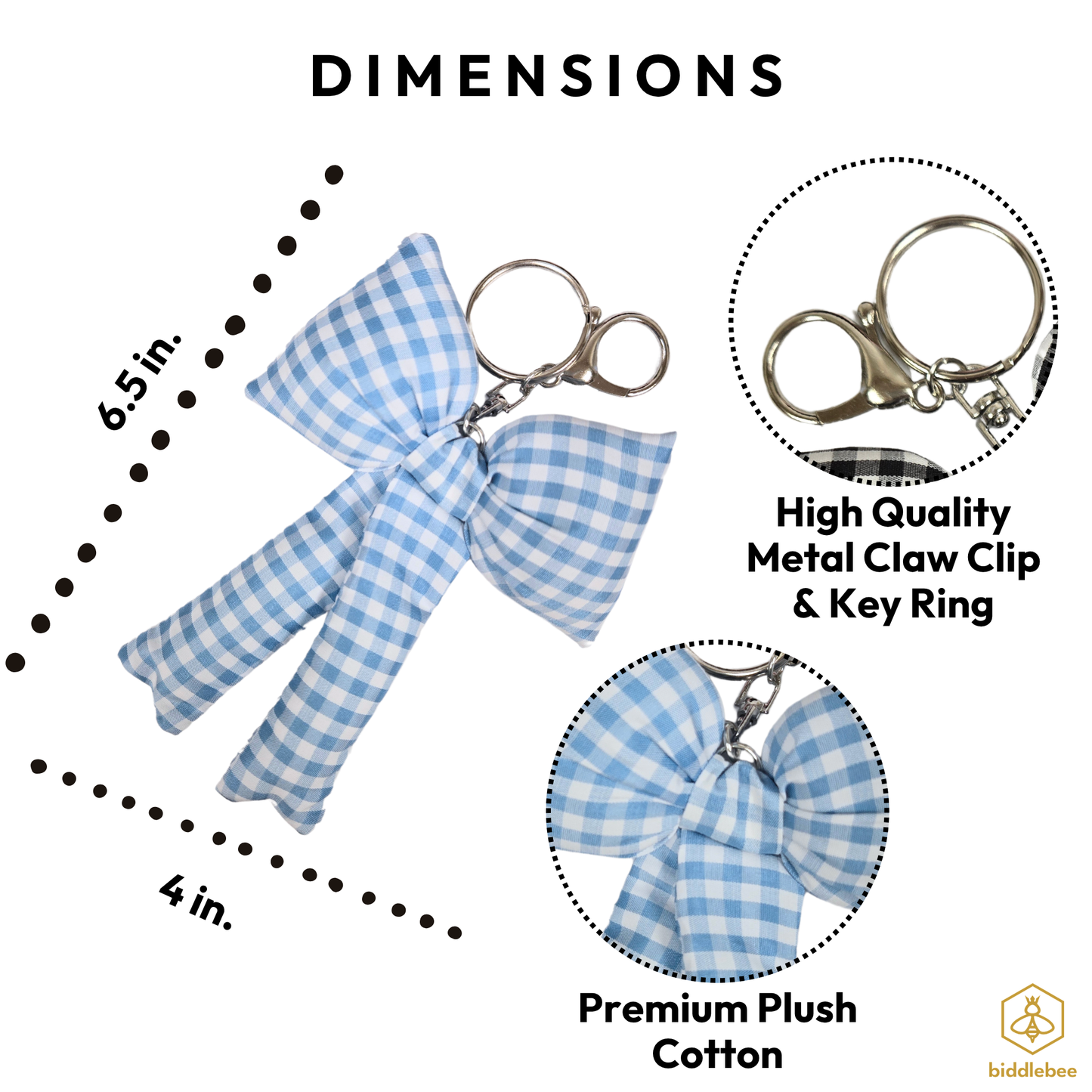 Blue & White Puff Bow Charm