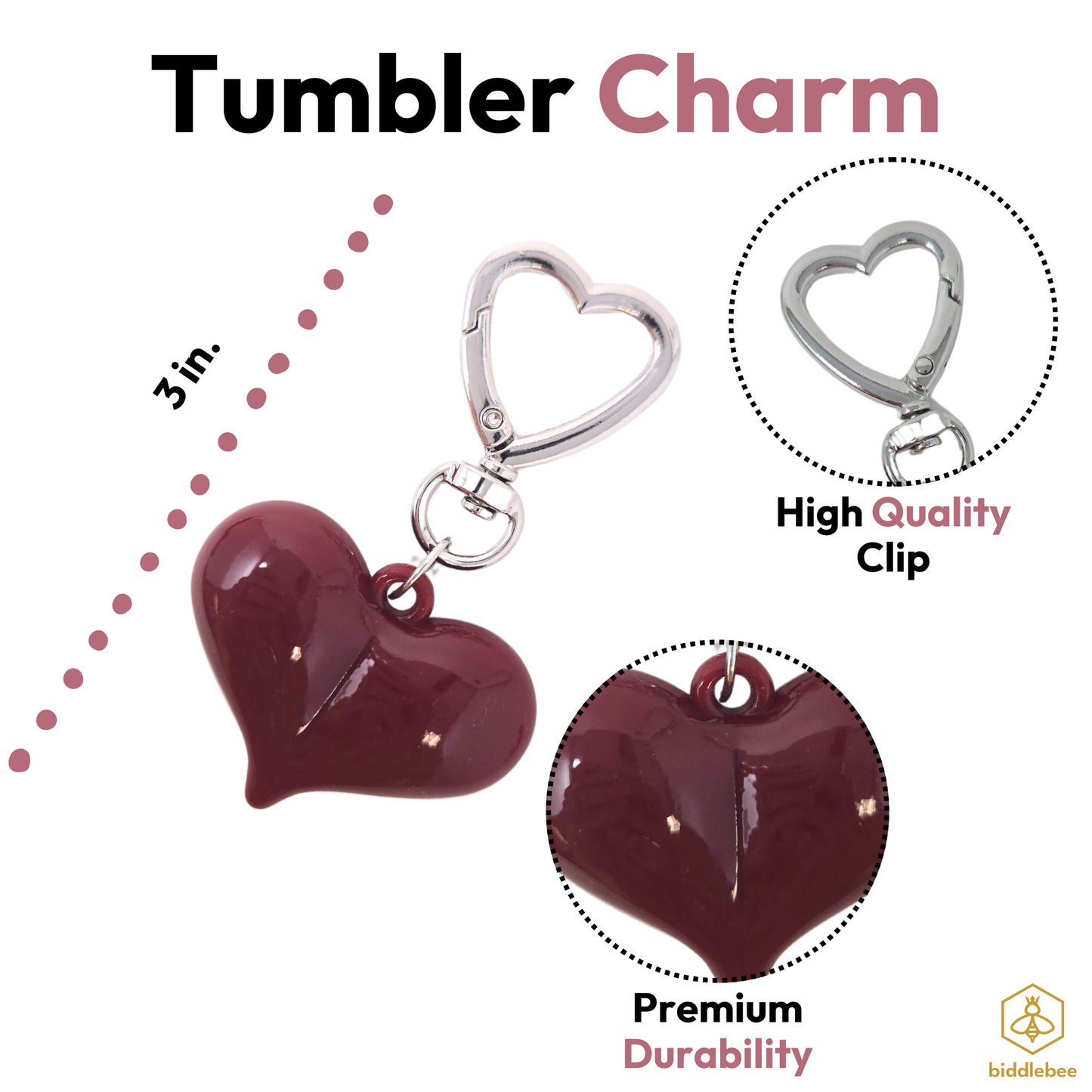 Red Acrylic Heart Charm