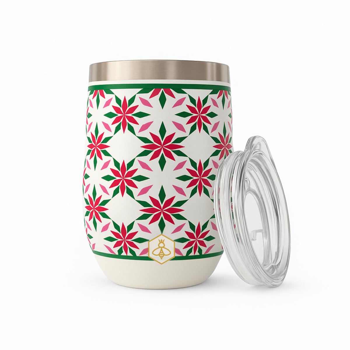 Wine Tumbler | Christmas Flowers